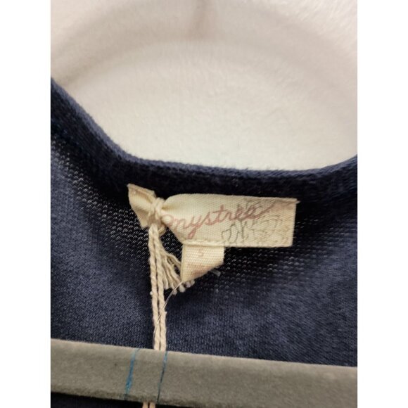 Mystree Women BOHO Dress Small Blue Embroidered Bell Sleeve Casual A Line - Picture 4 of 10